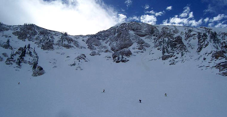 A view of the Baldy Chutes at the top of Alta Ski Area Baldy Chutes at the top of Alta