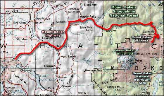 Mount Baker Highway area map
