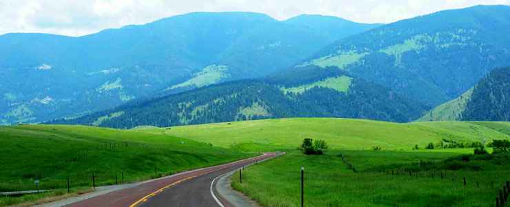 Bighorn Scenic Byway: A view on the east side of the Bighorn Mountains Heading west into the Bighorn Mountains on the Bighorn Scenic Byway