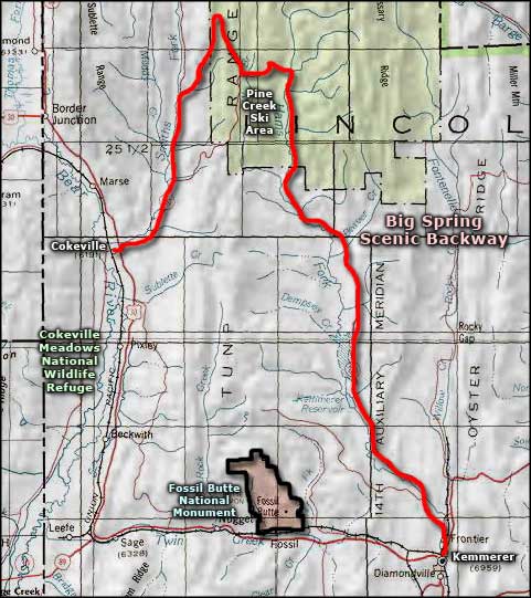 Big Spring Scenic Backway area map