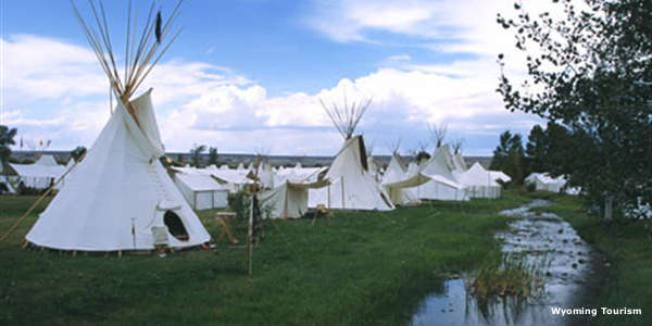 Teepees at Fort Bridger
