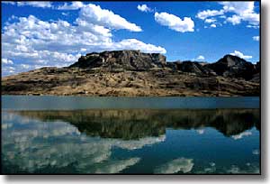 A view across the reservoir at Buffalo Bill State Park
