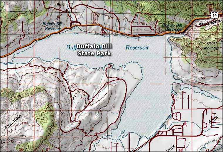 Map of Buffalo Bill State Park