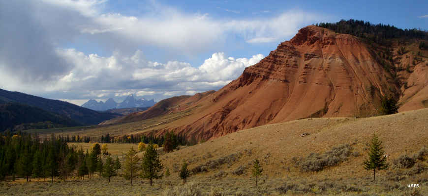 Gros Ventre Wilderness: Looking toward the Grand Tetons A view of the Grand Tetons from Gros Ventre Wilderness