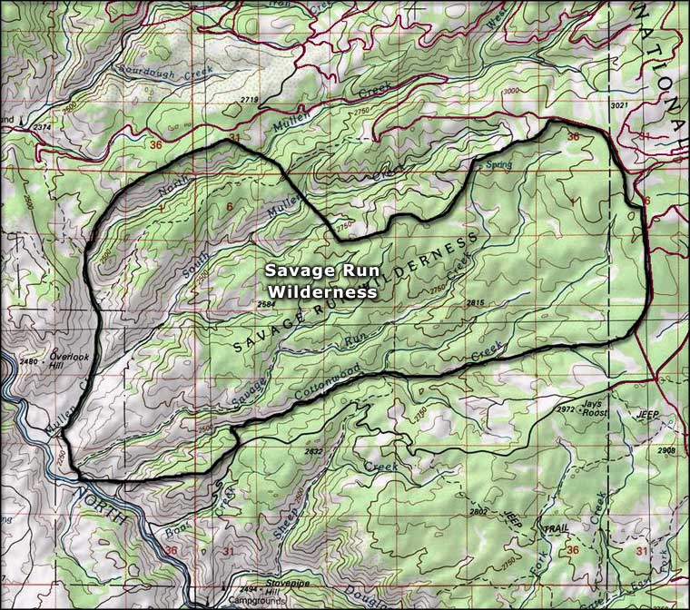 Map of Savage Run Wilderness