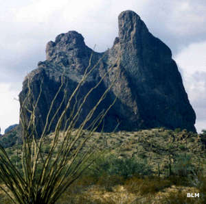 Courthouse Rock at the northern edge of the Eagletail Mountains Wilderness