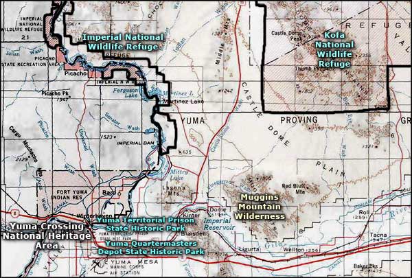 Yuma area map