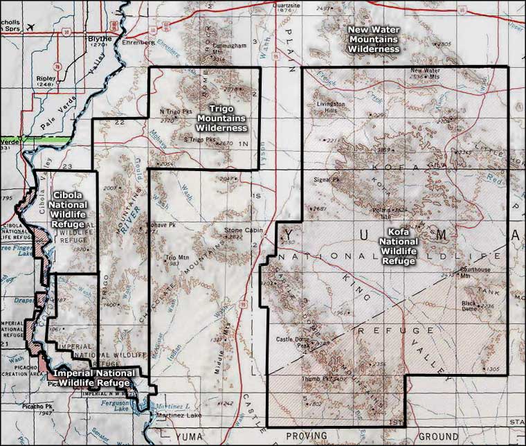 Southwest Arizona area map
