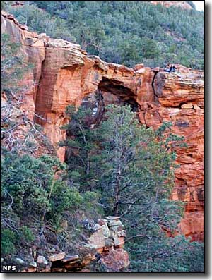 Devil's Bridge, a natural sandstone arch in Red Rock-Secret Mountain Wilderness