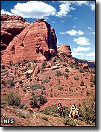 Riders on the trail in Sycamore Canyon Wilderness