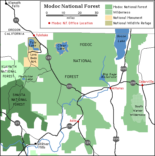 Map of Modoc National Forest