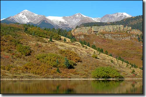 Looking across North Lake to the Sangre de Christos to the west