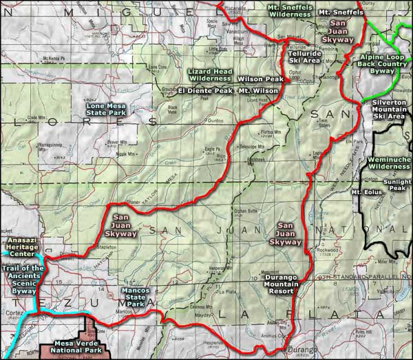 San Juan Skyway area map