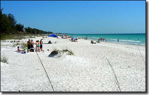 A view of Manatee County Public Beach on Anna Maria Island