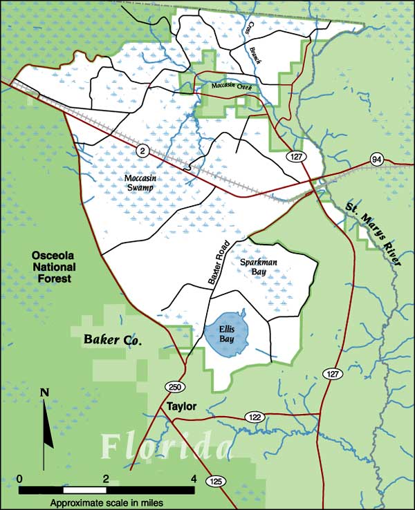 Map of John M. Bethea State Forest