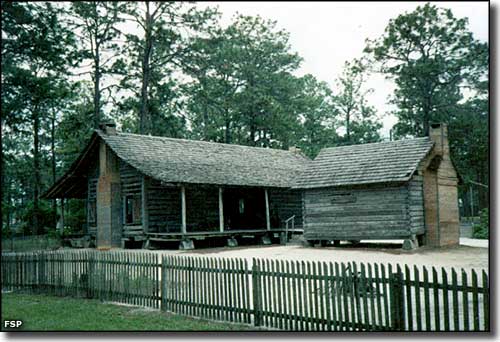 Rear of the cracker house display at Forest Capital Museum State Park