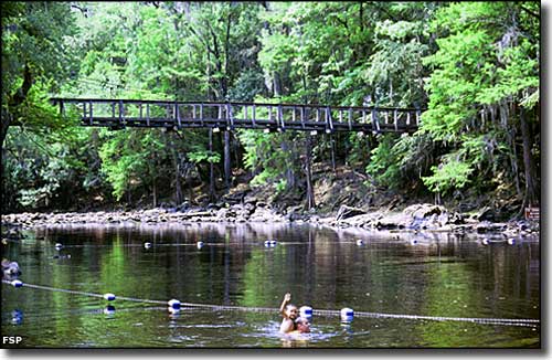 The swimming area at O'Leno State Park