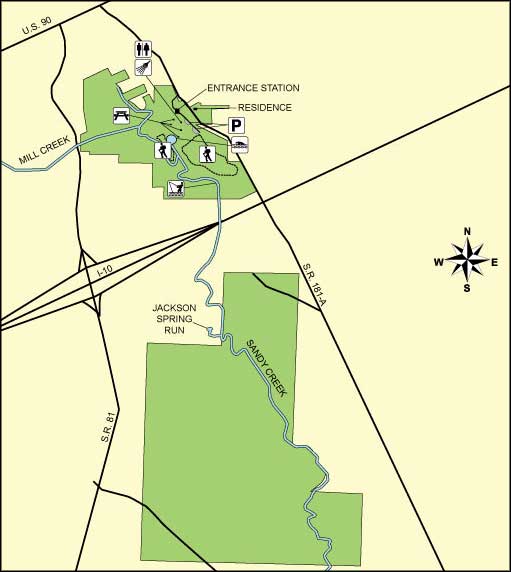 Map of Ponce de Leon Springs State Park