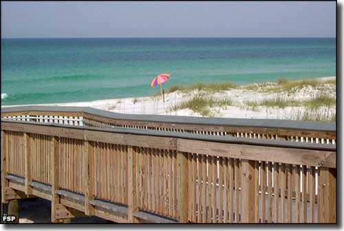 Boardwalk leading onto the beach at Topsail Hill Preserve