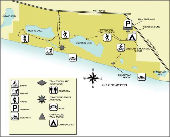 Map of Topsail Hill Preserve State Park