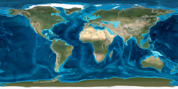 A map of the world 20 million years ago