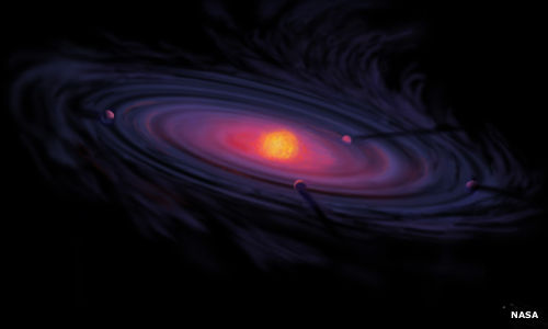 Artist rendition of a protoplanetary disk