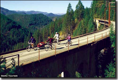 Biking on the Hiawatha Rail-Trail