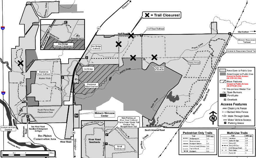 Area map of Midewin National Tallgrass Prairie
