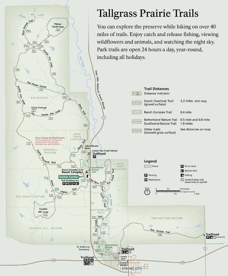 Map of Tallgrass Prairie National Preserve