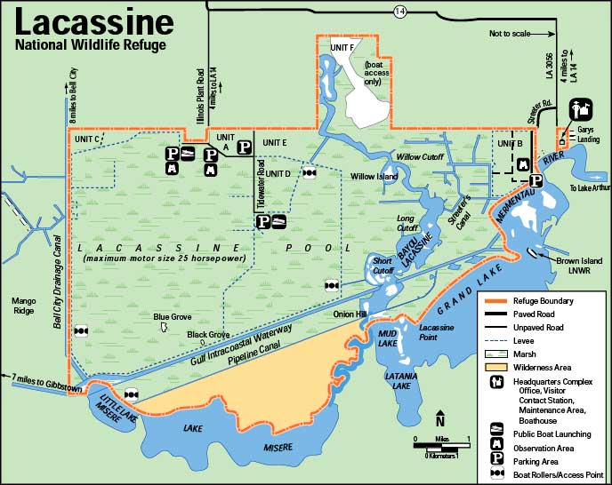 Map of Lacassine National Wildlife Refuge