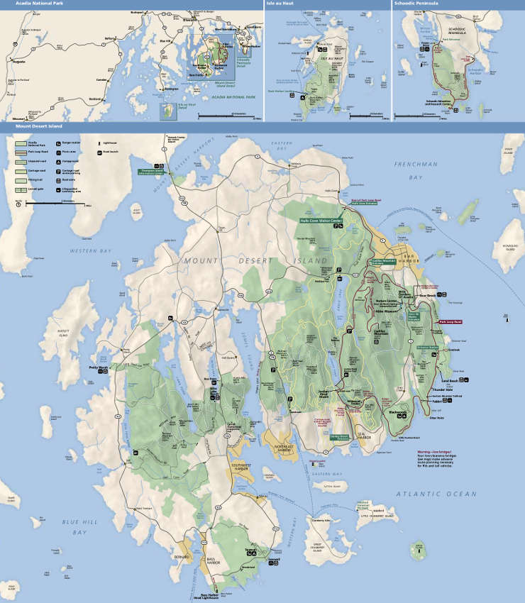 Map of Acadia National Park