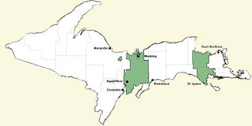 Map of Hiawatha National Forest