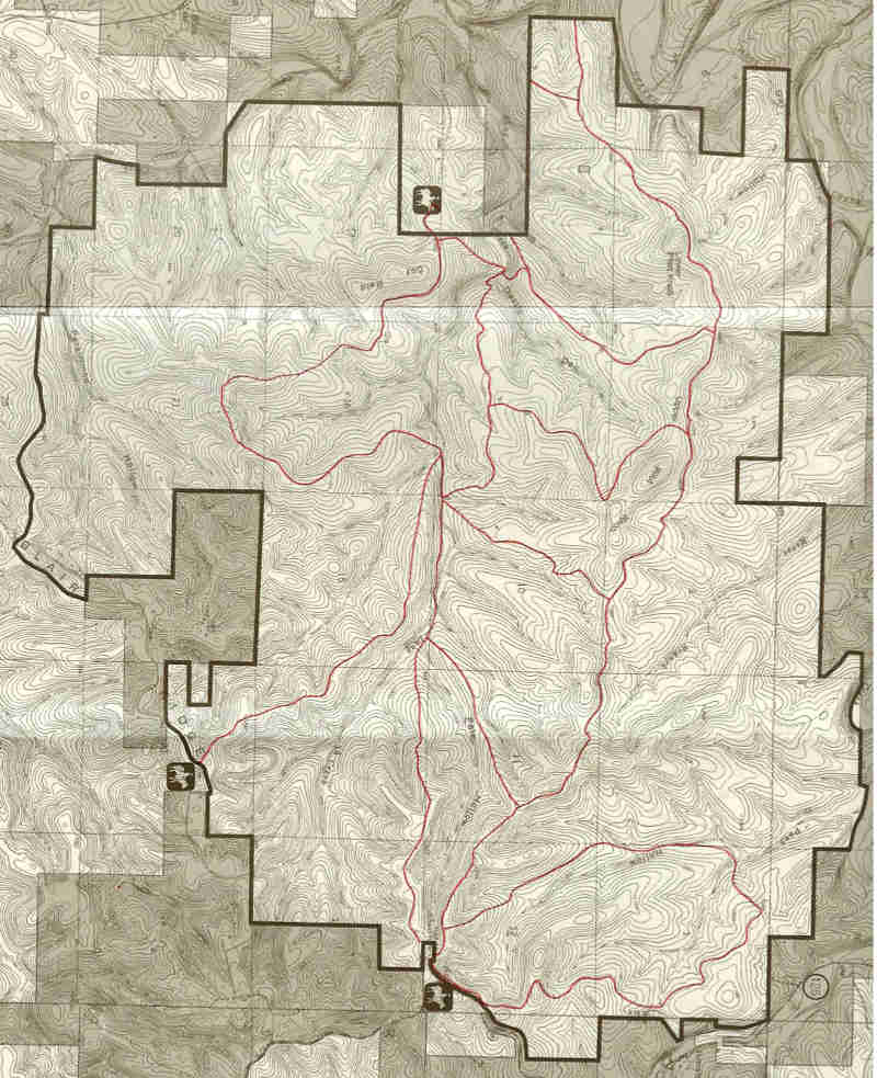 Map of the Hercules Glades wilderness area