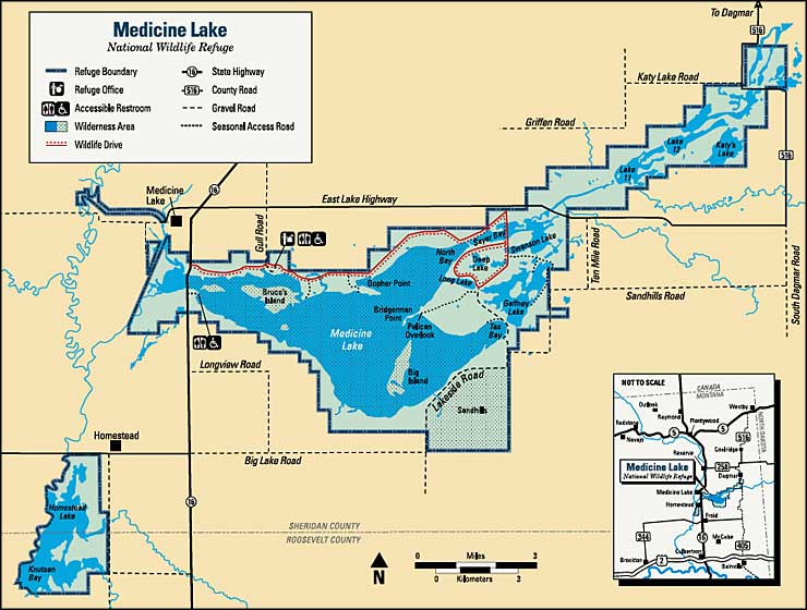 Map of Medicine Lake National Wildlife Refuge