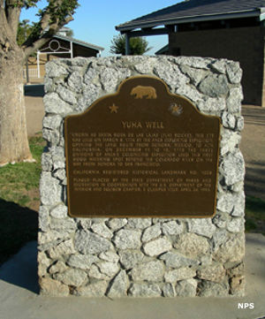 Commemorative plaque at Yuha Well, Juan Bautista de Anza National Historic Trail