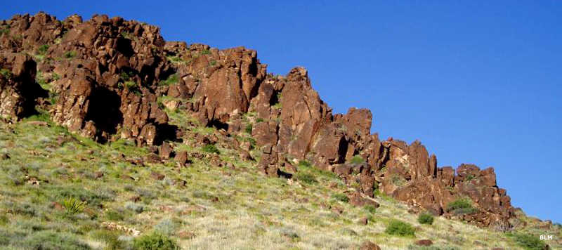 A basalt ridge comes to an end in Meadow Valley Range Wilderness