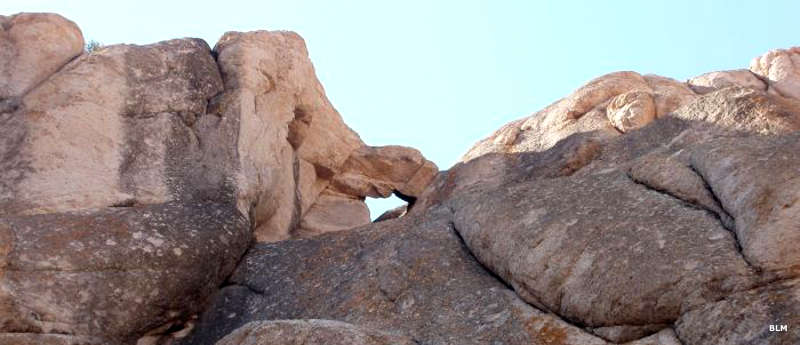 An eroded stone arch in Meadow Valley Range Wilderness
