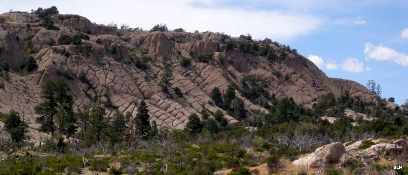 Looking across a valley in the upper part of Parsnip Peak Wilderness