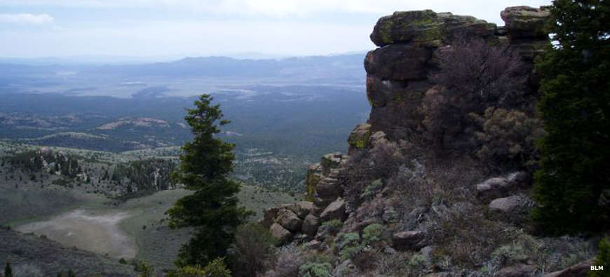 A view off the side of the White Rock Range in White Rock Range Wilderness