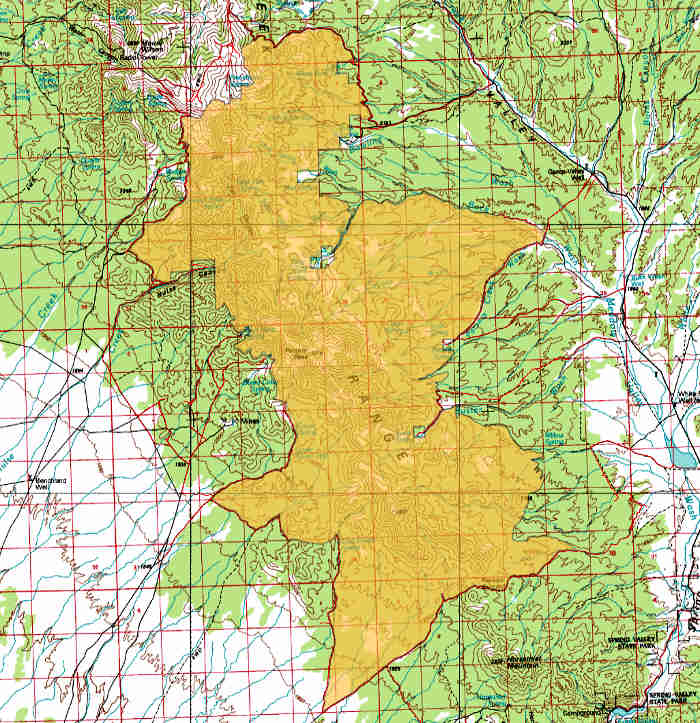 Parsnip Peak Wilderness map