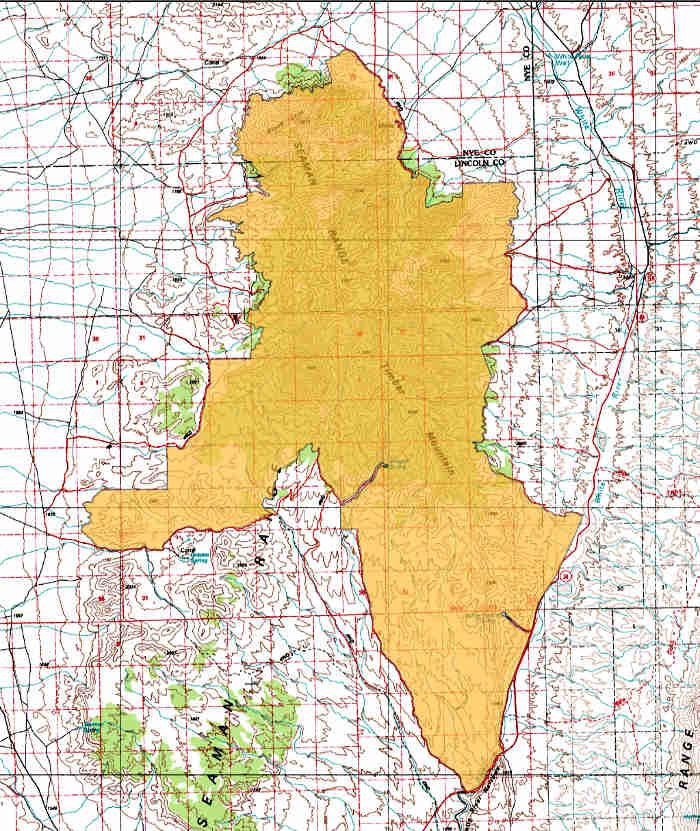Weepah Spring Wilderness map
