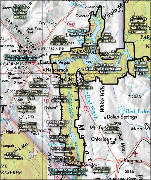 Lake Mead National Recreation Area map
