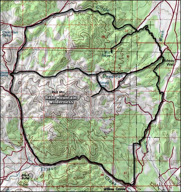Bald Mountain Wilderness map