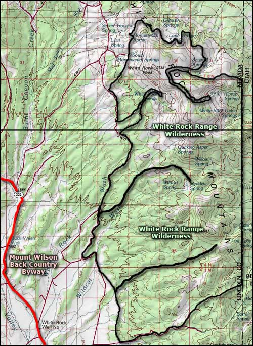 White Rock Range Wilderness map