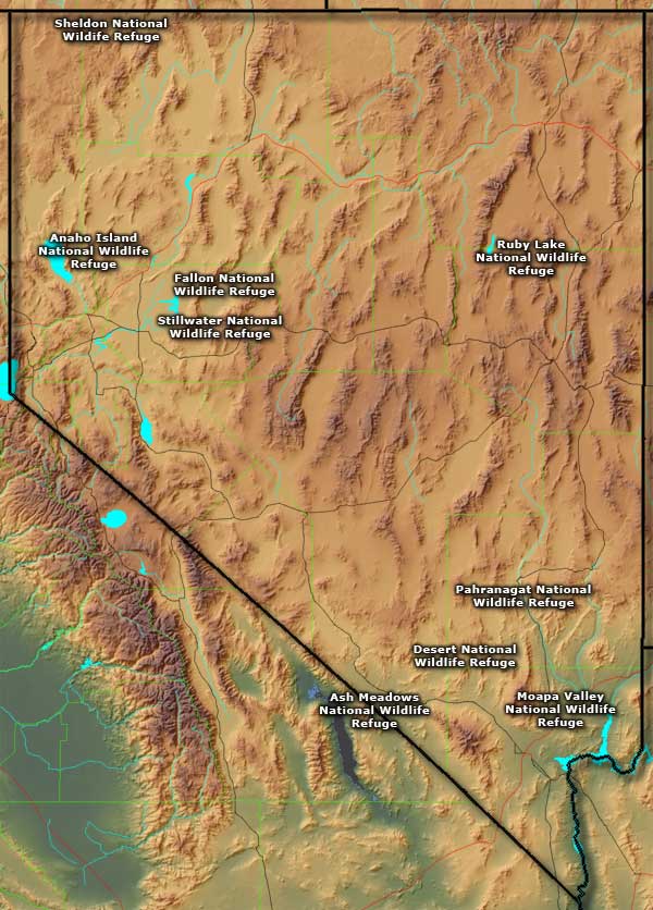 Nevada Wildlife, Wildlife Refuges in Nevada