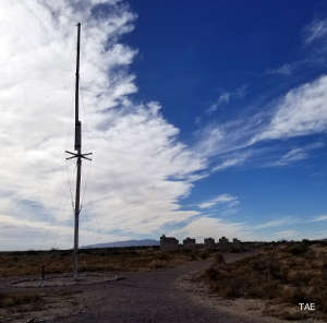 The Fort Craig flagpole stands at one end of the parade ground