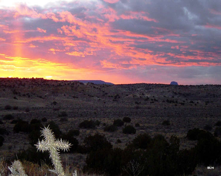 A view of Cabezon Peak at sunset