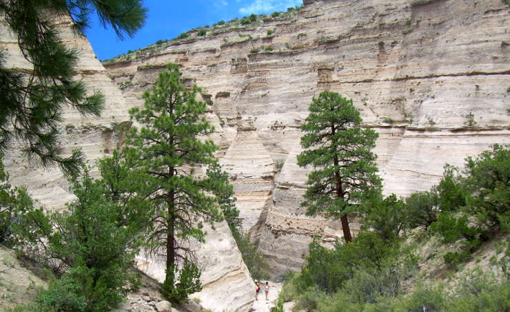 A view near the outlet of the slot canyon at Kasha-Katuwe Tent Rocks National Monument
