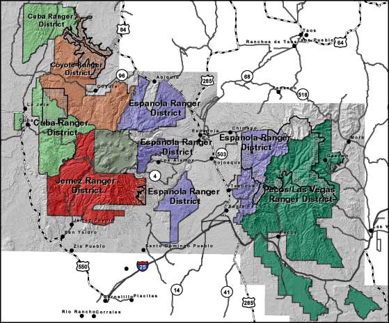 Map of Santa Fe National Forest