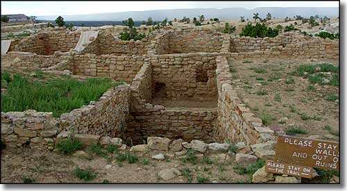 The remains of Atsinna Pueblo